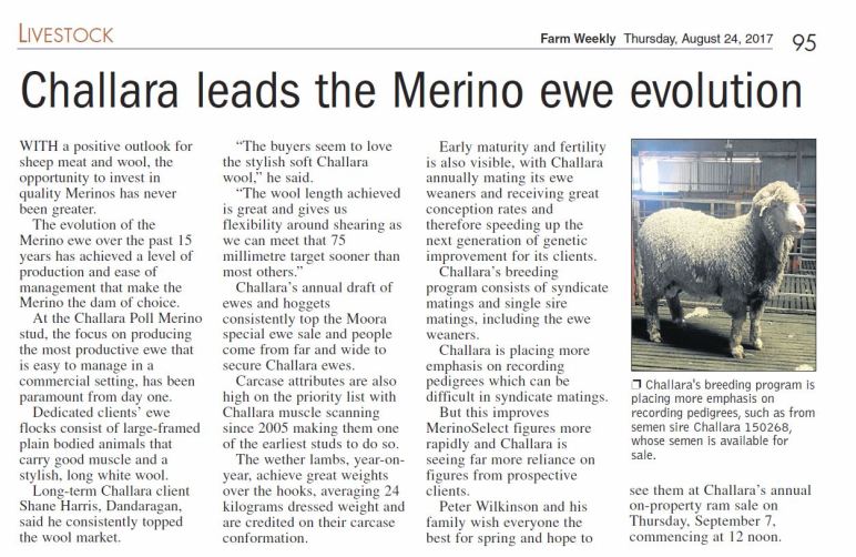 Farm Weekly article Challara